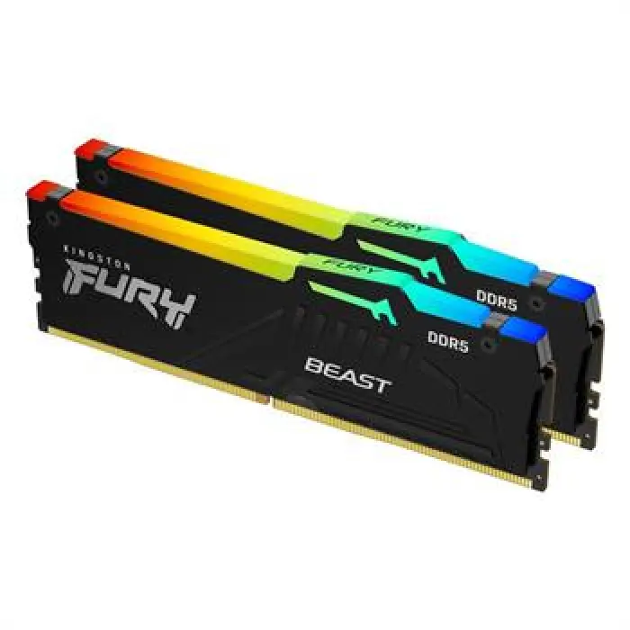 رم کامپیوتر کینگستون مشکی مدل DDR5 Fury Beast دو کاناله 5200 مگاهرتز CL36 ظرفیت 64 گیگابایت -gallery-1