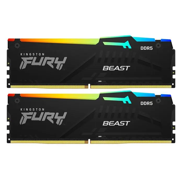 رم کامپیوتر کینگستون مشکی مدل DDR5 Fury Beast دو کاناله 5200 مگاهرتز CL36 ظرفیت 64 گیگابایت -gallery-4