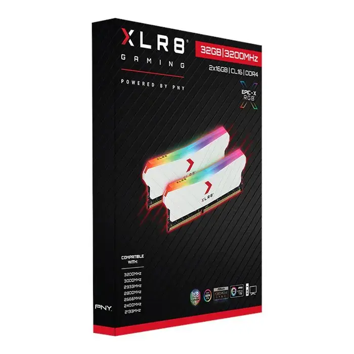 رم سفید پی‌ ان‌ وای 16 گیگابایت PNY XLR8 RGB white 3200MHz D4 -gallery-10