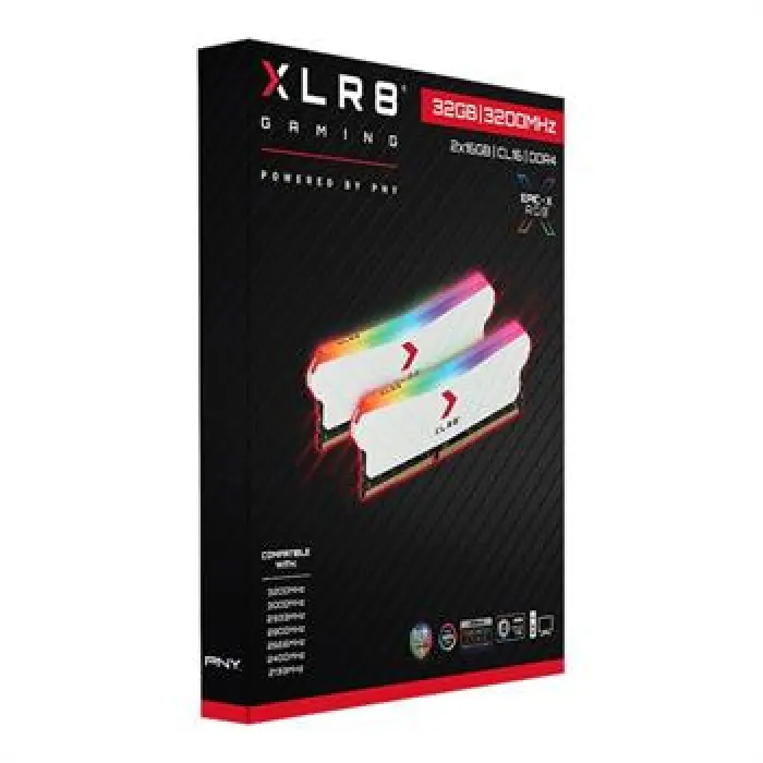 رم سفید پی‌ ان‌ وای 16 گیگابایت PNY XLR8 RGB white 3200MHz D4 -gallery-4