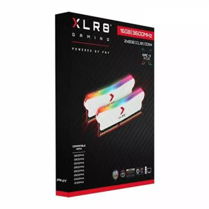 رم پی ان وای XLR8 EPIC-X RGB White 16GB 8GBx2 3600MHz CL18 -gallery-3