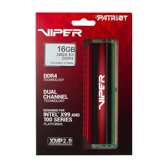 رم كامپيوتر DDR4 دو کاناله 3733 مگاهرتز CL17 پاتریوت مدل Viper Steel ظرفیت 16 گیگابایت -gallery-4