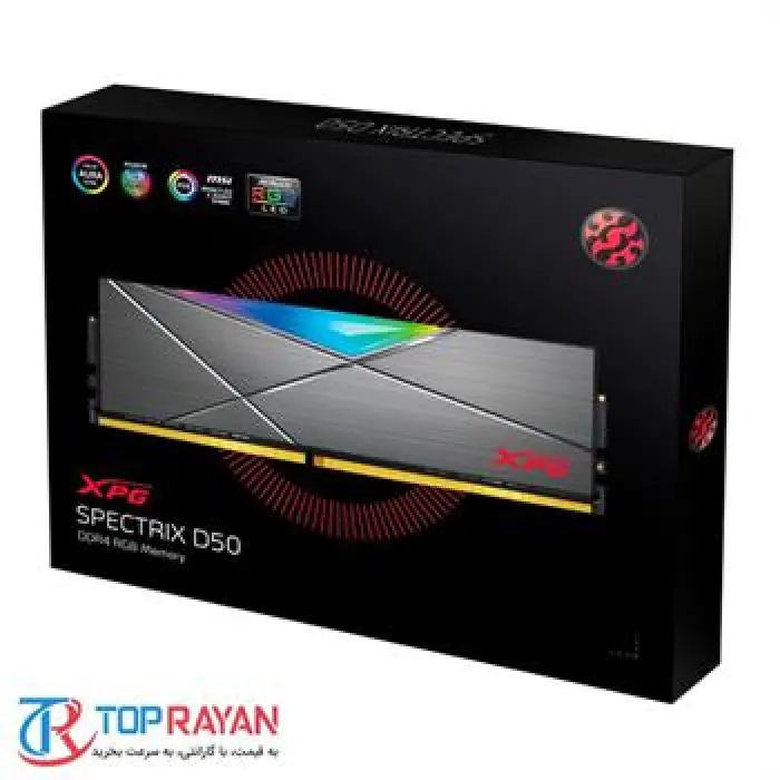 رم کامپیوتر RAM ای دیتا تک کاناله مدل SPECTRIX D50 DDR4 RGB CL19 حافظه 32 گیگابایت فرکانس 4133 مگاهرتز -gallery-1