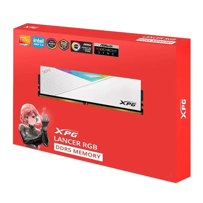 رم کامپیوتر DDR5 دو کاناله 6000 مگاهرتز CL30 ای دیتا مدل XPG Lancer RGB White ظرفیت 32 گیگابایت -gallery-13