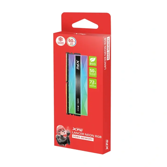 رم کامپیوتر DDR5 تک کاناله 7200 مگاهرتز CL38 ای دیتا ایکس پی جی مدل LANCER NEON RGB DDR5 ظرفیت 16 گیگابایت -gallery-6