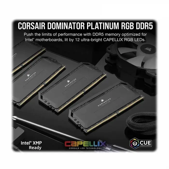 رم دومیناتور کورسیر مشکی DOMINATOR RGB 64GB 2×32GB 6600MHz CL40 Black -gallery-8