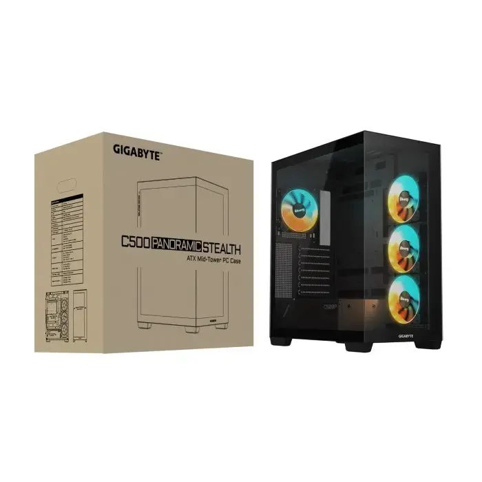 کیس گیمینگ گیگابایت مشکی C500 PANORAMIC STEALTH -gallery-12