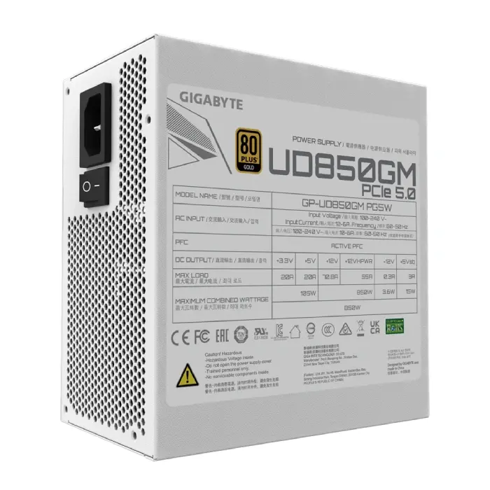 پاور 850W گیگابایت مدل UD850GM PG5 White -gallery-8