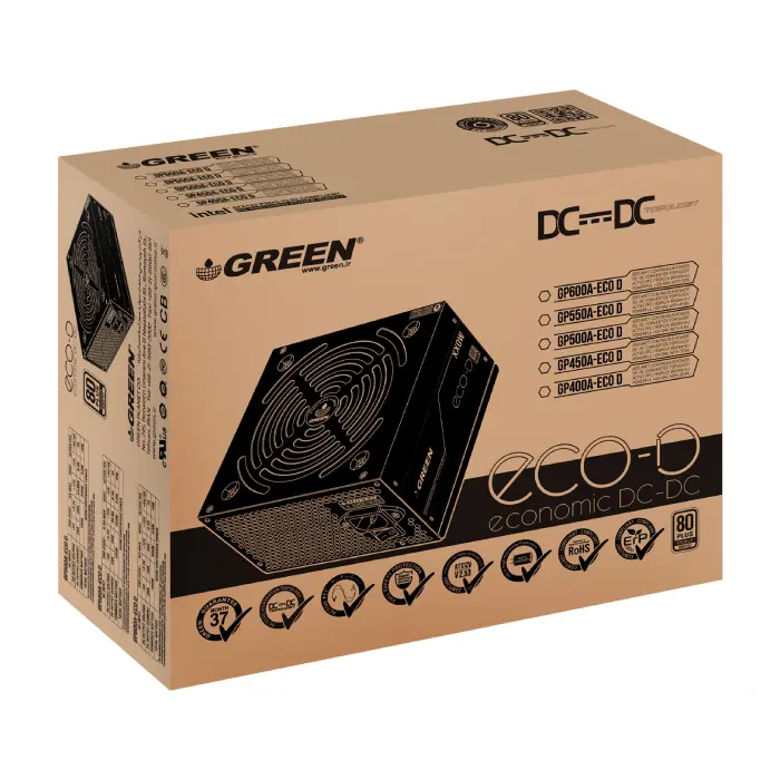 پاور گرین 400 وات مدل GP400A-ECO D ATX v2.53 -gallery-13