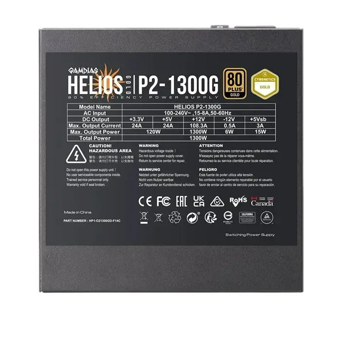 پاور کامپیوتر فول ماژولار 1300 وات گیم دیاس Helios P2 1300G -gallery-13