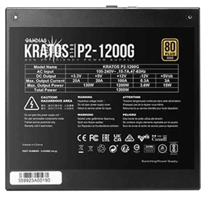 پاور کامپیوتر فول ماژولار گیم دیاس مدل Kratos P2-1200G -gallery-4