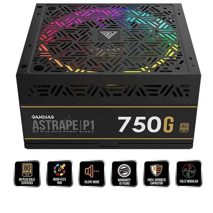 منبع تغذیه ماژولار گیمدیاس مدل ASTRAPE P۱-۷۵۰W-G -gallery-3