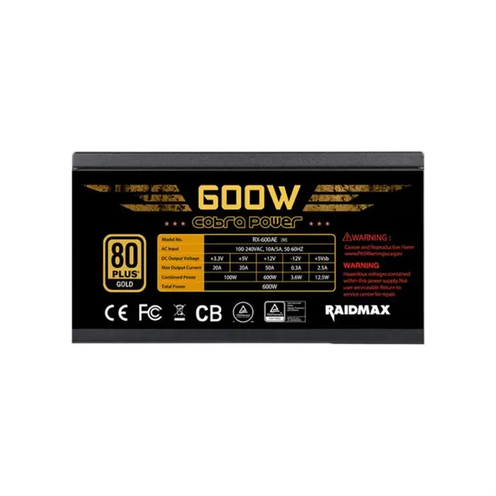 منبع تغذیه کامپیوتر ریدمکس مدل RX600 AEM -gallery-3