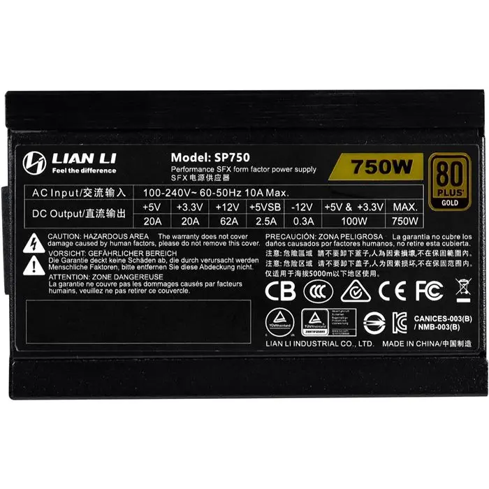 پاور کامپیوتر 750 وات لیان لی مدل Lian Li SP750 80+ GOLD Black مخصوص کیس‌های کوچک و Mini PC -gallery-11