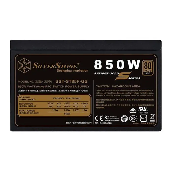 پاور کامپیوتر 850 وات تمام ماژولار سیلور استون مدل SST-ST85F-GS-V2 -gallery-15