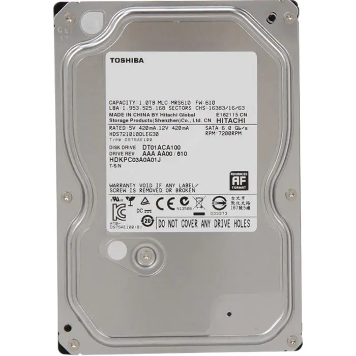 هارد دیسک اینترنال توشیبا DT01AC A100 ظرفیت 1 ترابایت 64 مگابایت کش -gallery-1