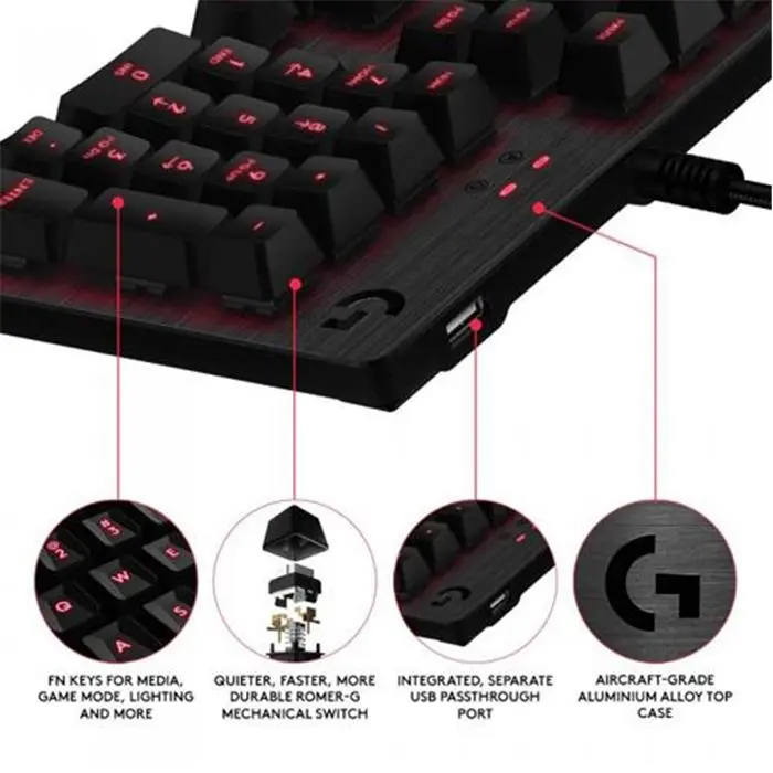 کیبرد مخصوص گیم لاجیتک مدل G413 Carbon -gallery-13