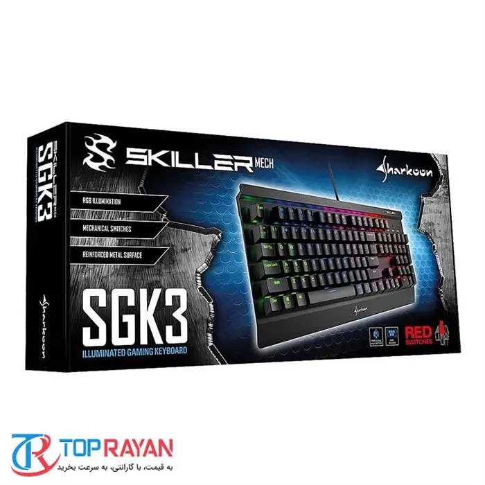 کیبورد گیمینگ شارکن مدل SKILLER MECH SGK۳ Red -gallery-9