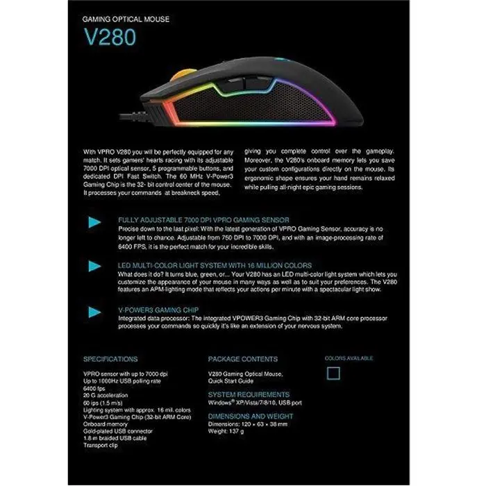 ماوس با سیم گیمینگ راپو مدل V280 -gallery-8