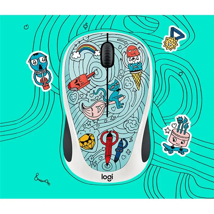 ماوس بیسیم لاجیتک سری Doodle مدل Bae-Bee Blue -gallery-2