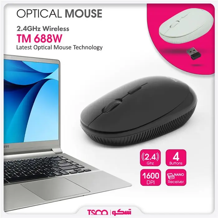 ماوس بی سیم تسکو مدل TM 688W -gallery-2