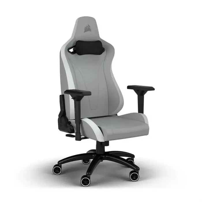 صندلی گیمینگ کورسیر TC200 Plush Leatherette-Light Grey/White -gallery-1