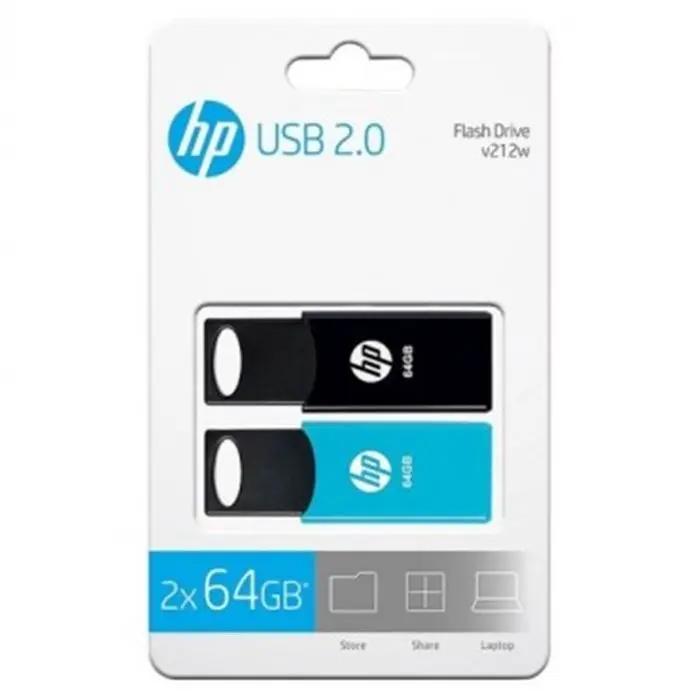 فلش مموری اچ پی USB 2.0 V212W ظرفیت 64 گیگابایت پک 2 تایی -gallery-1