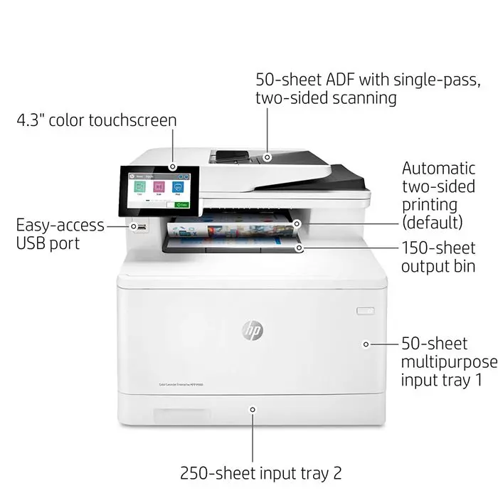 پرینتر چند کاره لیزری اچ‌پی مدل Color LaserJet Enterprise MFP M480f -gallery-9