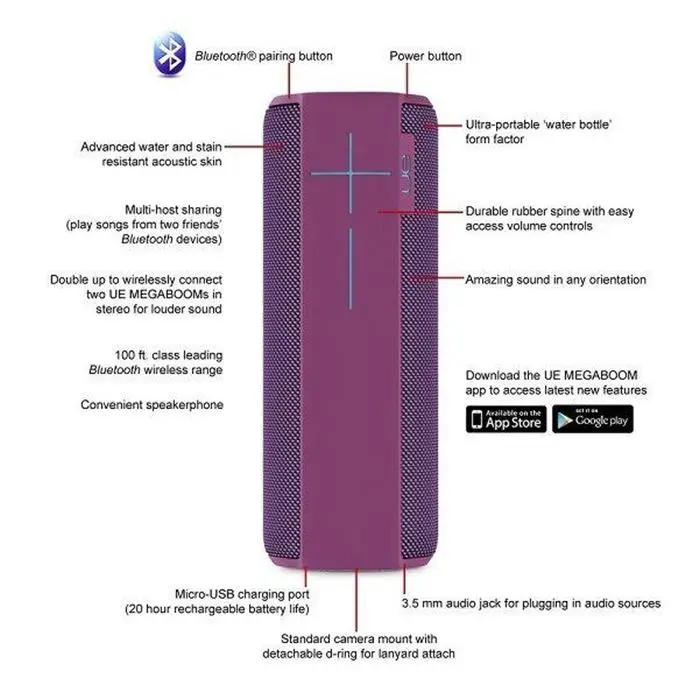 اسپیکر بلوتوث آلتیمیت ایرز مدل UE-MegaBoom Plum -gallery-5