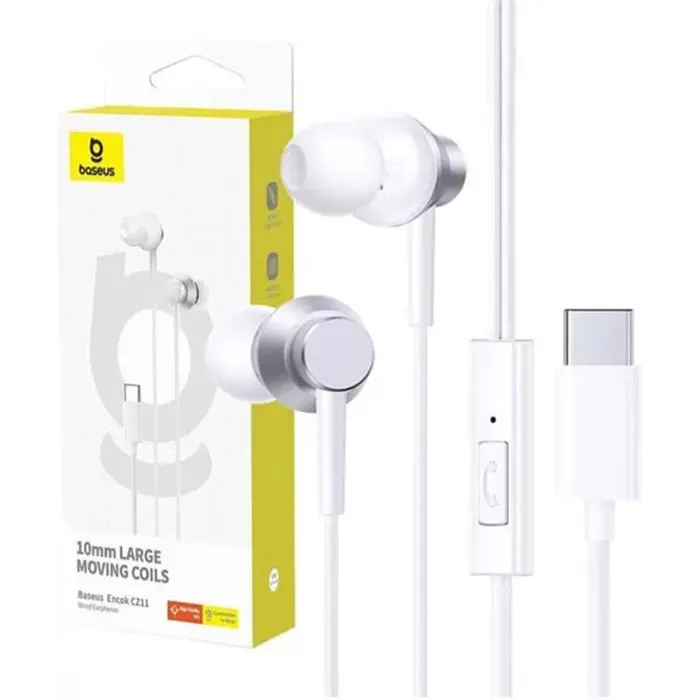 هندزفری باسئوس سفید مدل Encok CZ11 Type-C -gallery-3