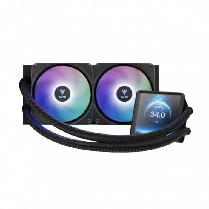 فن خنک کننده مایع پردازنده گیم دیاس مدل AURA GL240 LCD ARGB BLACK -gallery-2