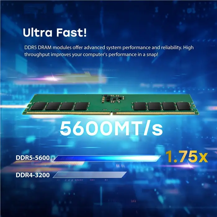 رم کامپیوتر DDR5 تک کاناله 5600 مگاهرتز CL46 ترنسند ظرفیت 8 گیگابایت -gallery-2