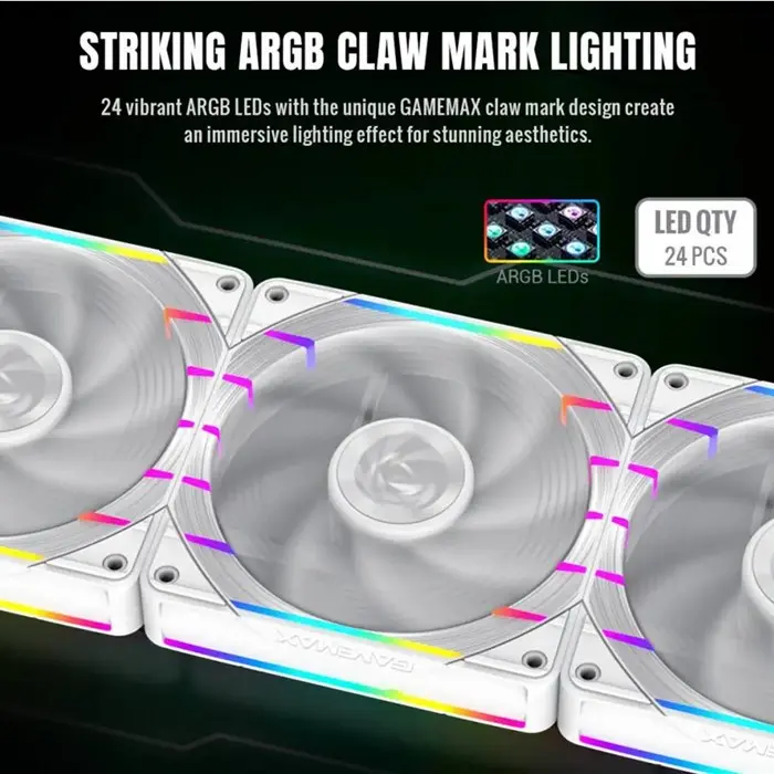 فن کیس گیم مکس Tornado T14 ARGB Reverse White -gallery-3