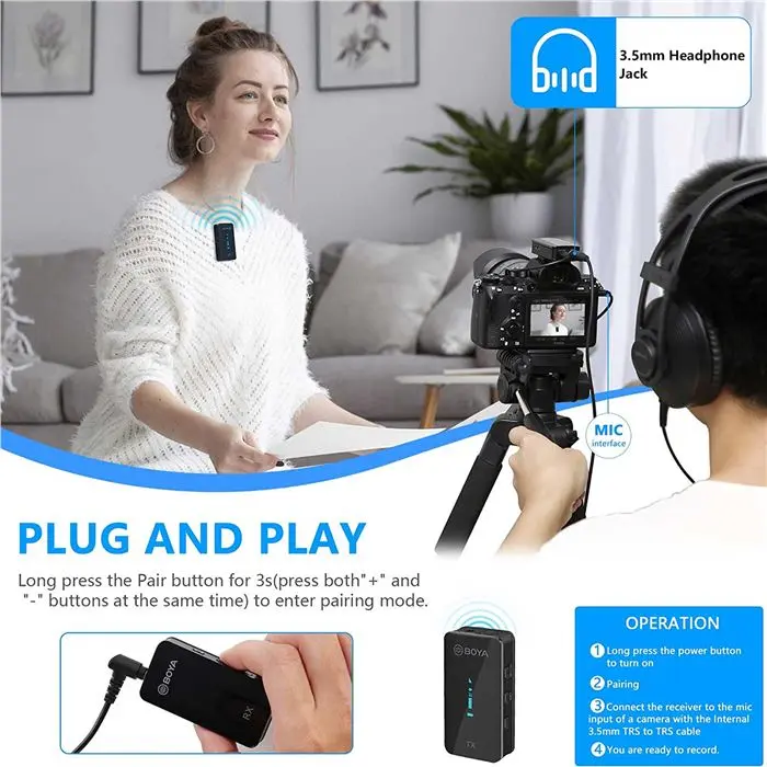 میکروفون یقه ای بی سیم بویا مدل BY-XM6-K1 -gallery-4
