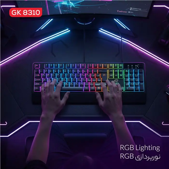 کیبورد گیمینگ شبه مکانیکال تسکو مدل GK 8310 Ares -gallery-17