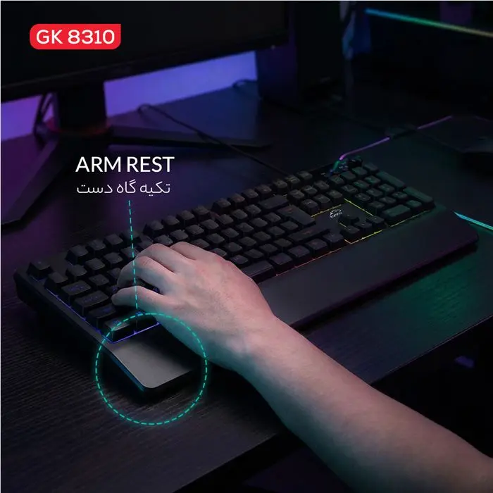کیبورد گیمینگ شبه مکانیکال تسکو مدل GK 8310 Ares -gallery-24