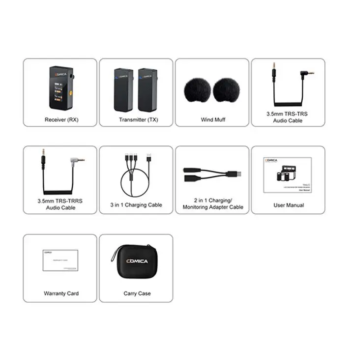 میکروفون یقه ای بی سیم کامیکا مدل Vimo C2 -gallery-15