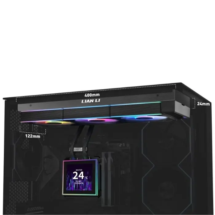 کولر پردازنده مایع لیان لی مشکی مدل Hydroshift II LCD-S 360TL AIO -gallery-6