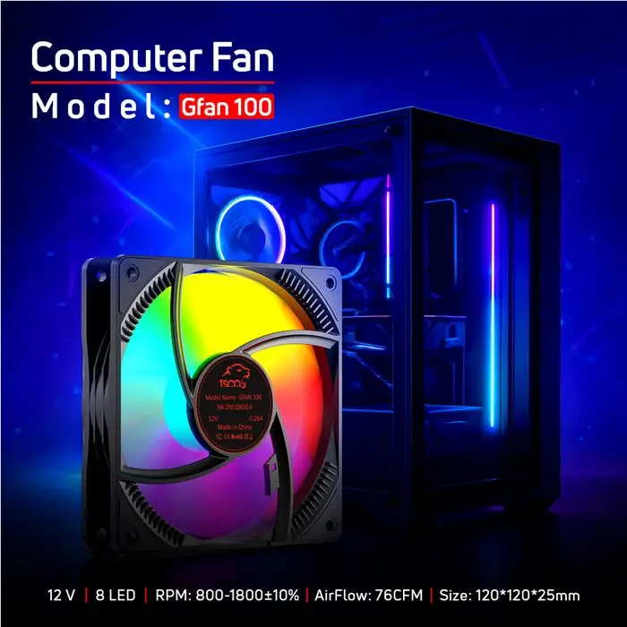 فن کیس تسکو مدل GFAN 100 Skadi Storm -gallery-27