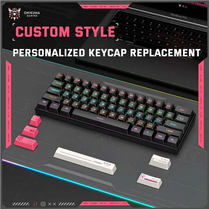 کیبورد گیمینگ اونیکوما مدل G55 RGB، مکانیکال سوییچ قهوه‌ای، Tenkeyless، نورپردازی RGB -gallery-26