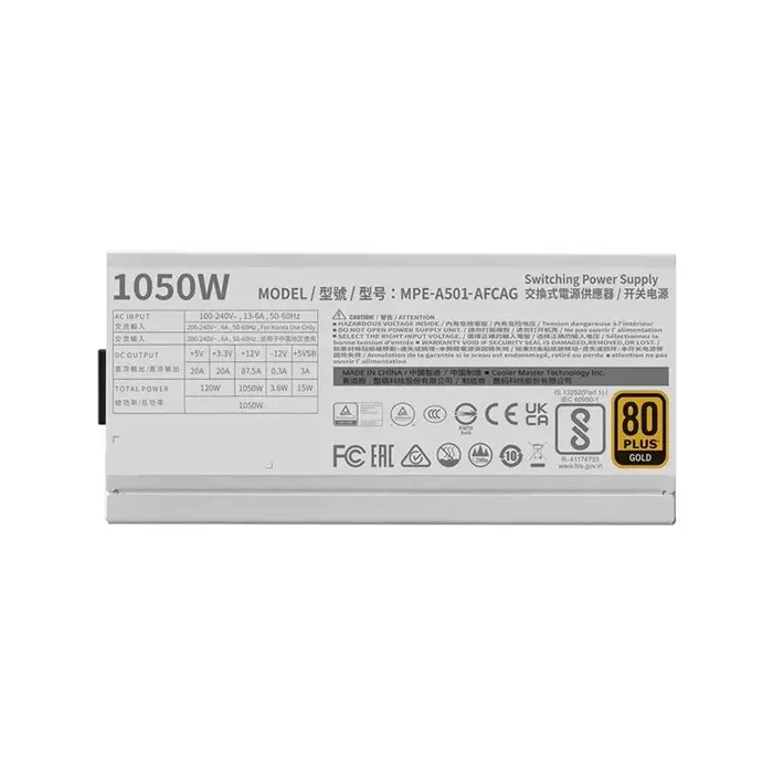 پاور کولر مستر MWE Gold 1050 V2 ATX 3.1 White Edition -gallery-2