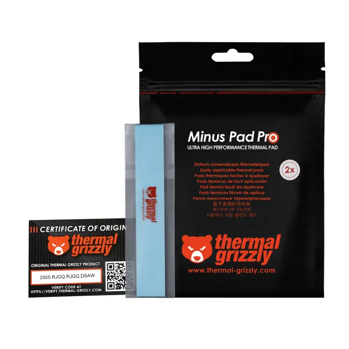 پد حرارتی ترمال گریزلی ابعاد 3.0 × 20 × 120 میلی متر 2 عددی مدل Minus Pad Pro -gallery-12