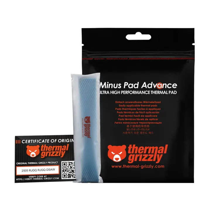 پد حرارتی ترمال گریزلی ابعاد 1.5 × 20 × 120 میلی متر 4 عددی مدل Minus Pad Advance -gallery-5