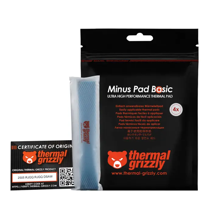 پد حرارتی ترمال گریزلی ابعاد 2.0 × 20 × 120 میلی متر 4 عددی مدل Minus Pad Basic -gallery-11