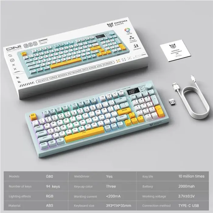کیبورد بی‌سیم گیمینگ اونیکوما مدل G80 -gallery-8