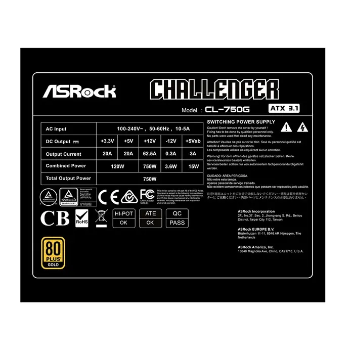 پاور کامپیوتر ازراک ASRock CL-750G GOLD توان 750 وات -gallery-5