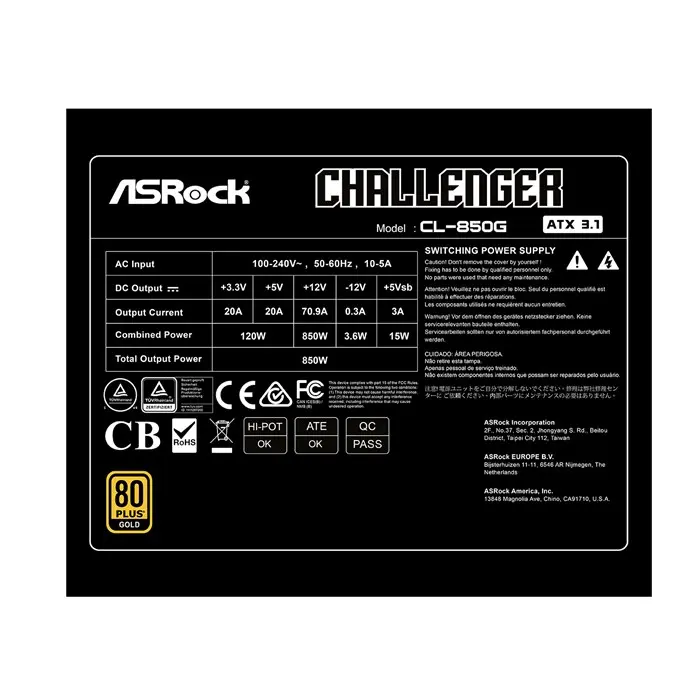 پاور کامپیوتر ازراک ASRock CL-850G GOLD توان 850 وات -gallery-5