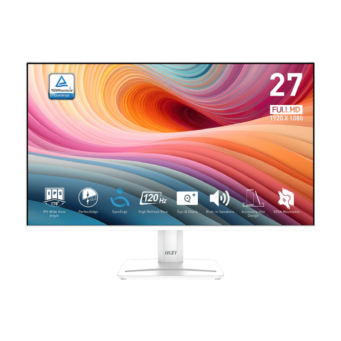 msi pro mp275w e2 white fhd 27 inch 1ms mprt ms gtg 120hz ips monitor