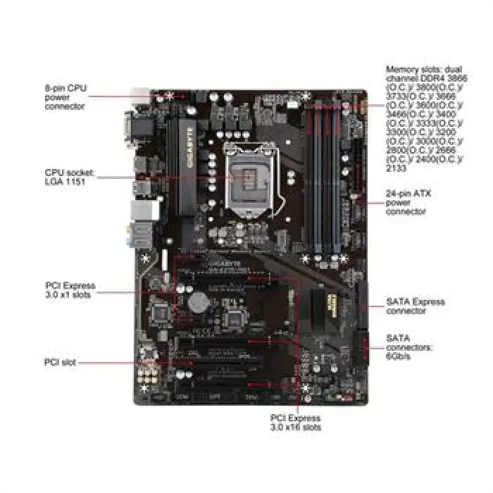 مادربرد گیگابایت مدل GA-Z270-HD3 سوکت 1151 -gallery-6