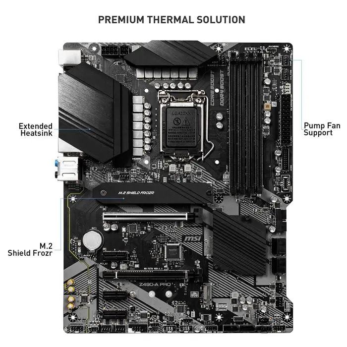 مادربرد ام اس آی مدل Z490-A PRO سوکت 1200 -gallery-6